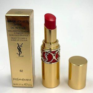 YSL Rouge Volupte Shine Lipstick Balm 82 Orange Crepe BRAND NEW